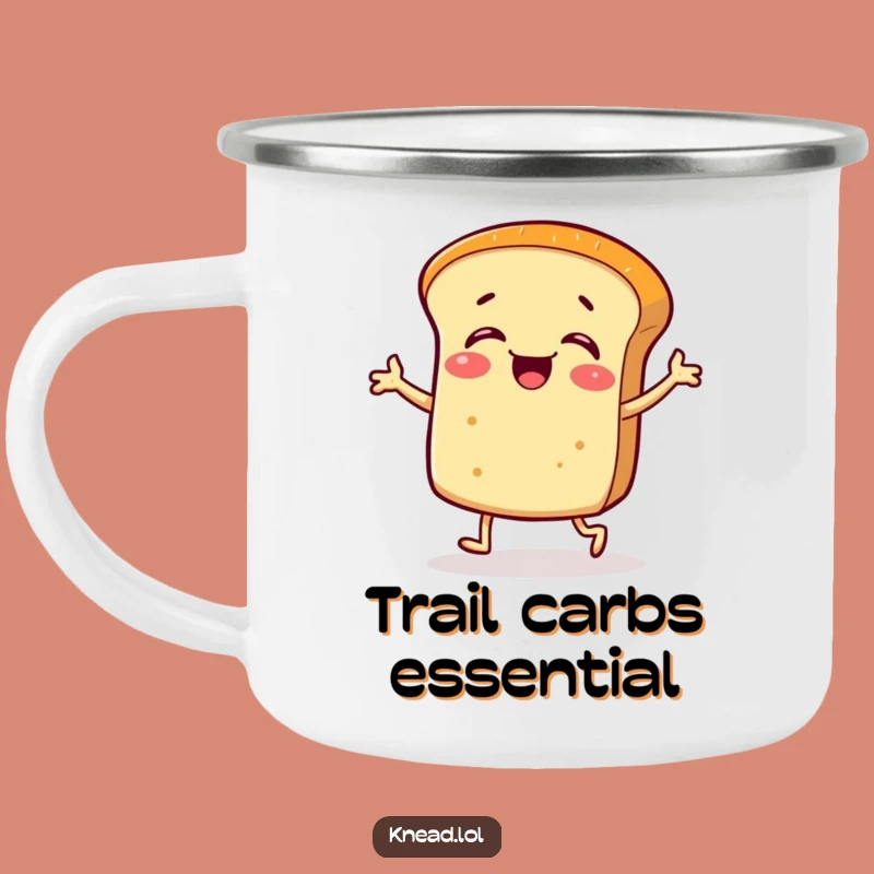 Funny Bread Roll Camping Mug: Giggling Character, Outdoor Fun Gift