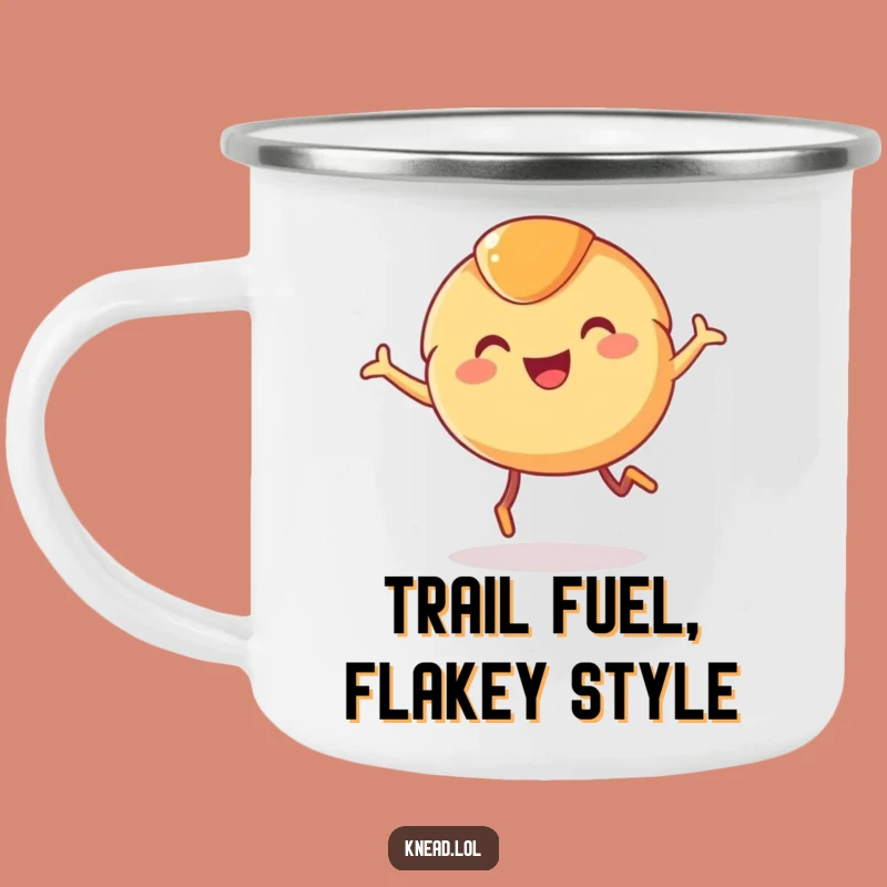 Funny Croissant Legs Camping Mug: Joyful Outdoor Pastry, Perfect Humorous Adventure Gift