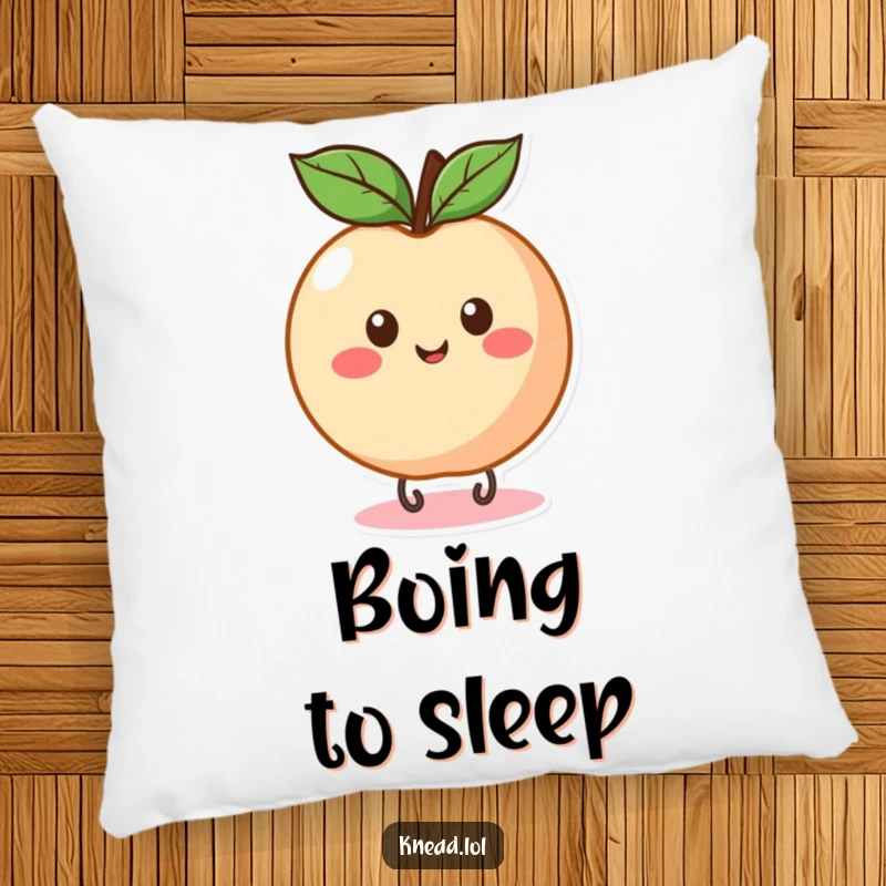Funny Peach Bounce Pillow featuring a round, happy peach bouncing with delight, offering comfortable and humorous fruit decor.