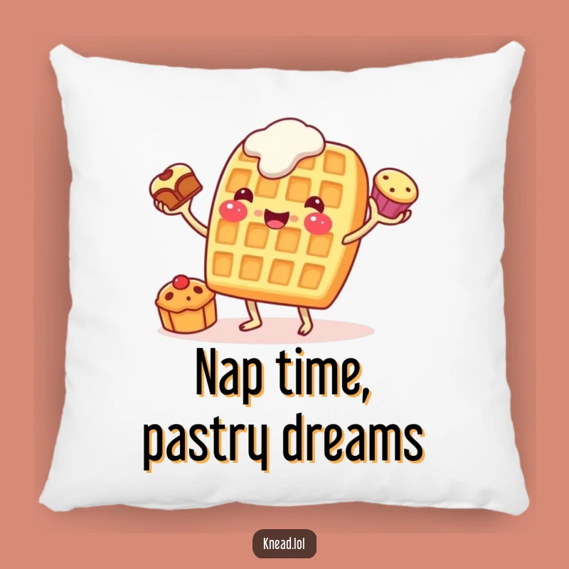 Funny Waffle Juggling Pillow: Cozy Breakfast Buddy, Perfect Comfort Foodie Gift!