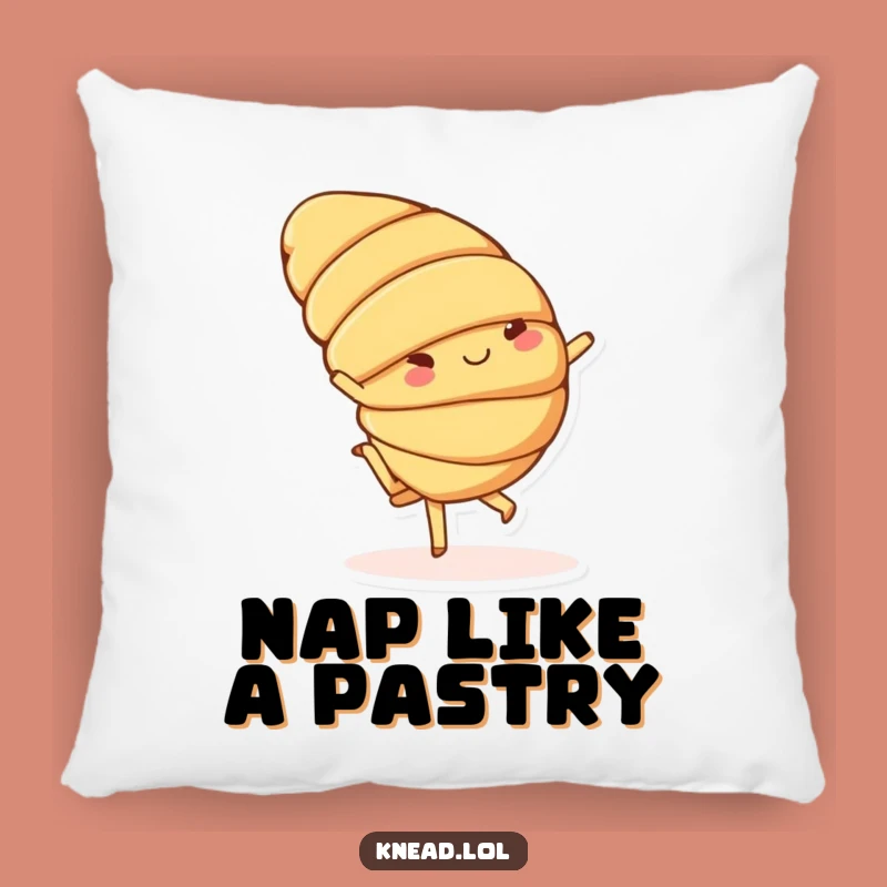 Funny Croissant Pillow: Soft Cartwheeling Character, Comfy & Cute Gift