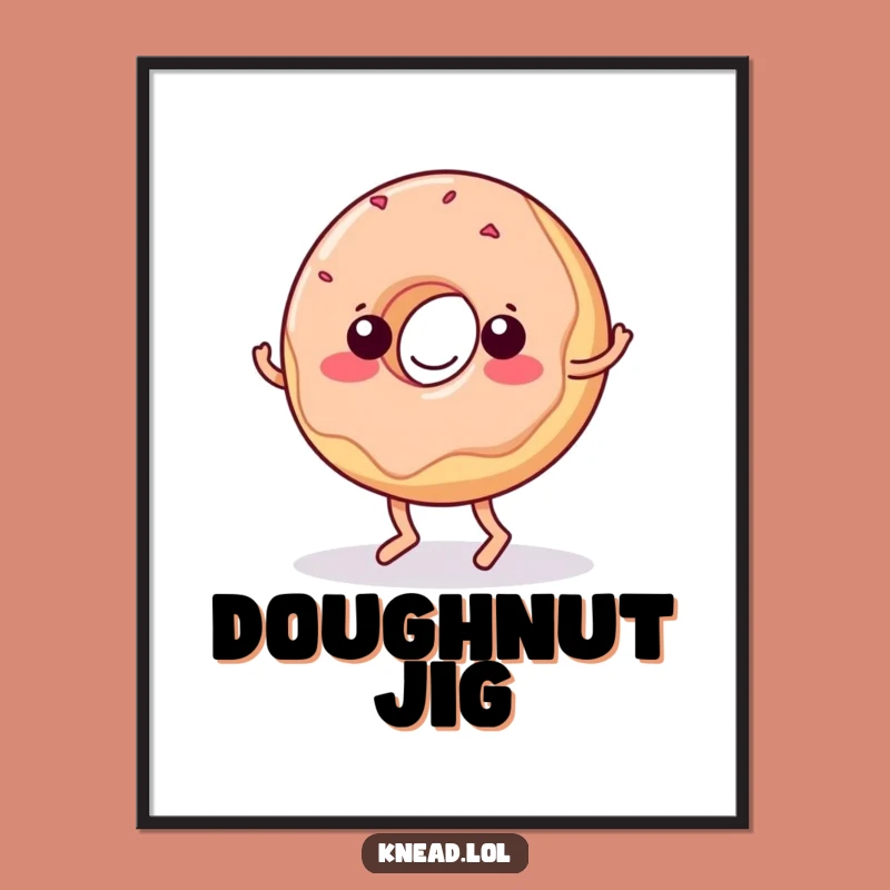Funny Dancing Donut Digital Art: Wiggling Print for Wall Decor & Funny Gifts