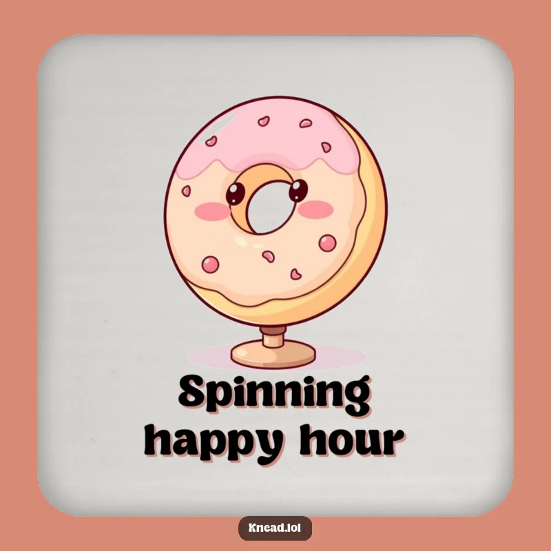 Funny Spinning Donut Coaster Set - Blushing Treat Protection, Unique Funny Gift