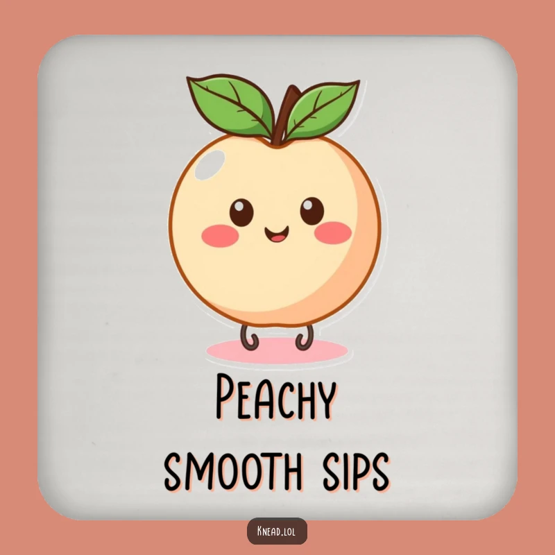 Funny Peach Bounce Coaster: Protect Surfaces with Fruity Style, Perfect Gift!