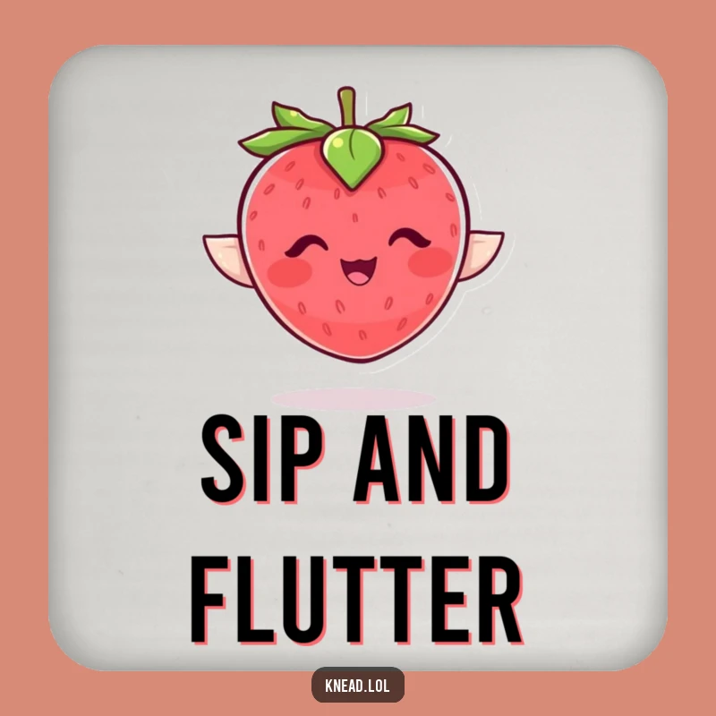 Funny Giggling Strawberry Coaster Set - Joyful Fruit Character Protection, Unique Funny Gift