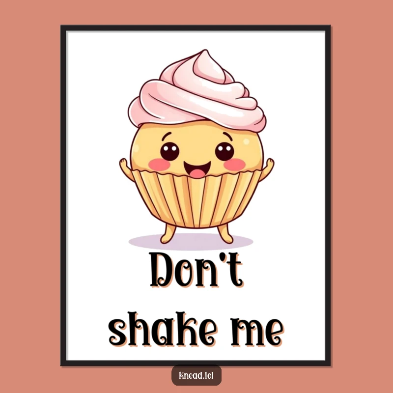 Funny Cupcake Jiggle Poster: Sweet Art, Perfect Wall Decor Dessert Gift!