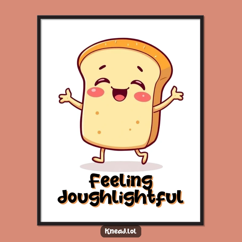 Funny Bread Roll Poster: Giggling Jigging Art, Hilarious Wall Decor Gift