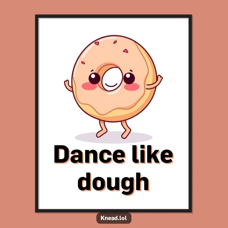 Funny Dancing Donut Poster: Wiggling Wall Art for Food Lovers & Funny Gifts