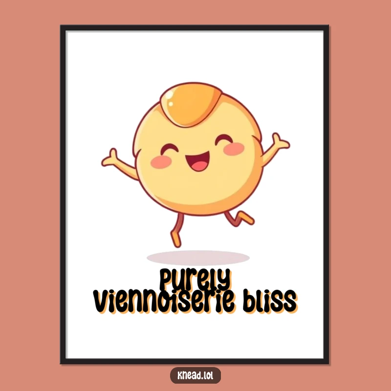 Funny Croissant Legs Poster: Joyful Pastry Art, Perfect Humorous Wall Decor Gift