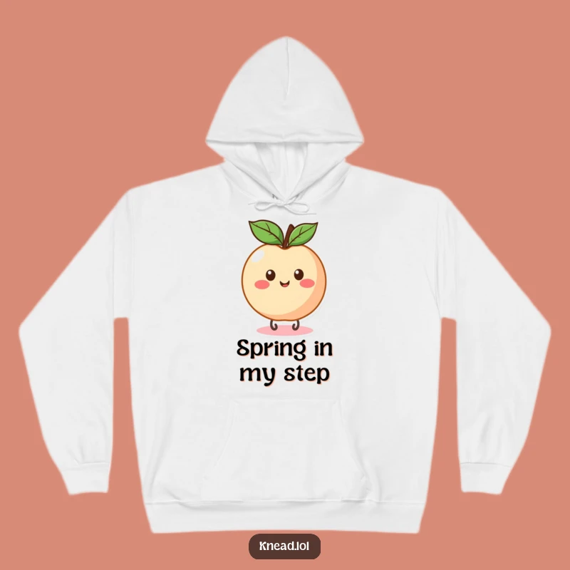 Funny Peach Bounce Hoodie: Cozy Fruit Fun, Perfect Warm Whimsical Gift!
