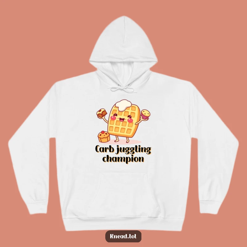 Funny Waffle Juggling Hoodie: Cozy Breakfast Fun, Perfect Warm Foodie Gift!