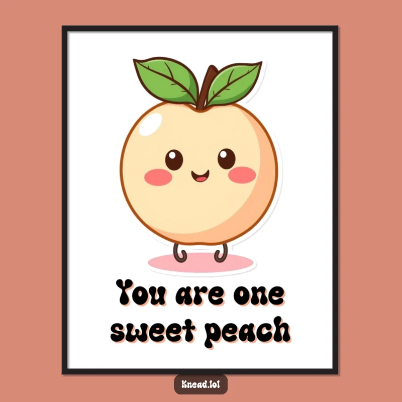 Free Printable Peach Wall Art: Funny Bouncing Decor Downloadable Gift