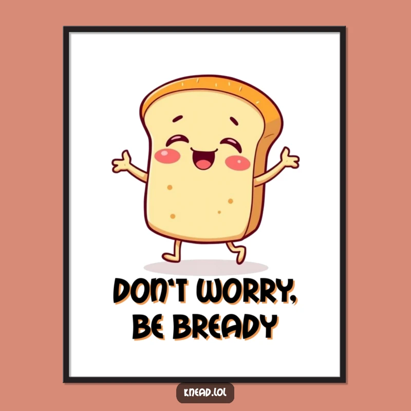 Funny Free Printable Bread Roll Wall Art: Jigging Foodie Character for Whimsical Decor