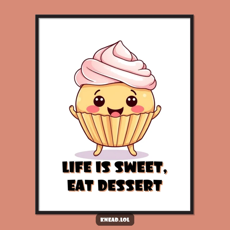 Free Printable Cupcake Wall Art: Funny Jiggling Decor Downloadable Gift