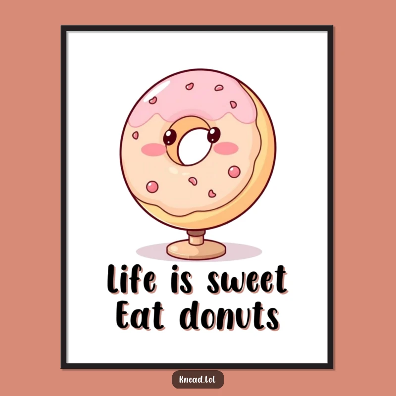 Free Printable Wall Art: Spinning Donut, Funny Downloadable Decor for a Sweet Space