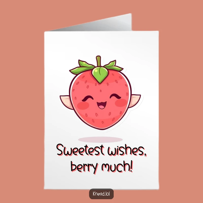 Free Printable Funny Birthday Card: Giggling Strawberry, A Joyful Downloadable Gift for Smiles