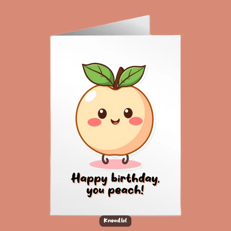 Free Printable Peach Birthday Card: Funny Bouncing Fruit Downloadable Gift
