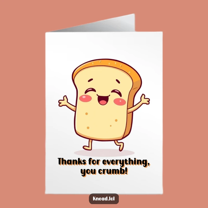 Free Printable Bread Roll Thank You Card: Adorable Foodie Thanks for Everything