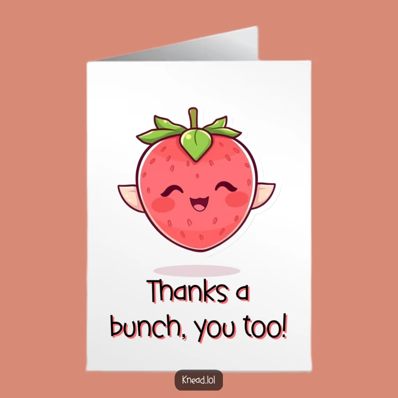 Free Printable Thank You Card: Giggling Strawberry, A Grateful Downloadable Gift of Thanks