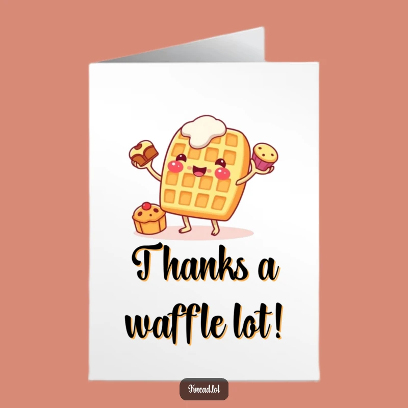 Free Printable Waffle Thank You Card: Funny Juggling Gratitude Downloadable Gift