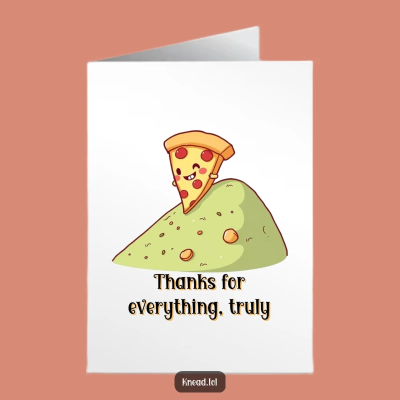 Free Printable Pizza Thank You Card: Rolling Downloadable Gift of Gratitude