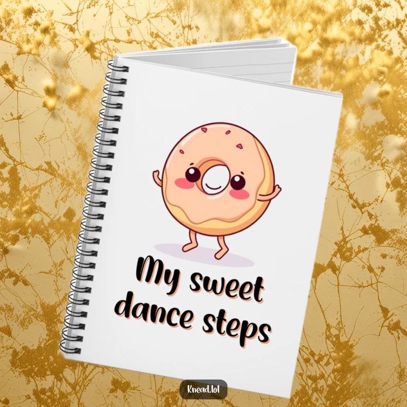 Funny Donut Notebook: Features a wiggling jelly donut with tiny feet doing a funny dance, ideal for journaling.