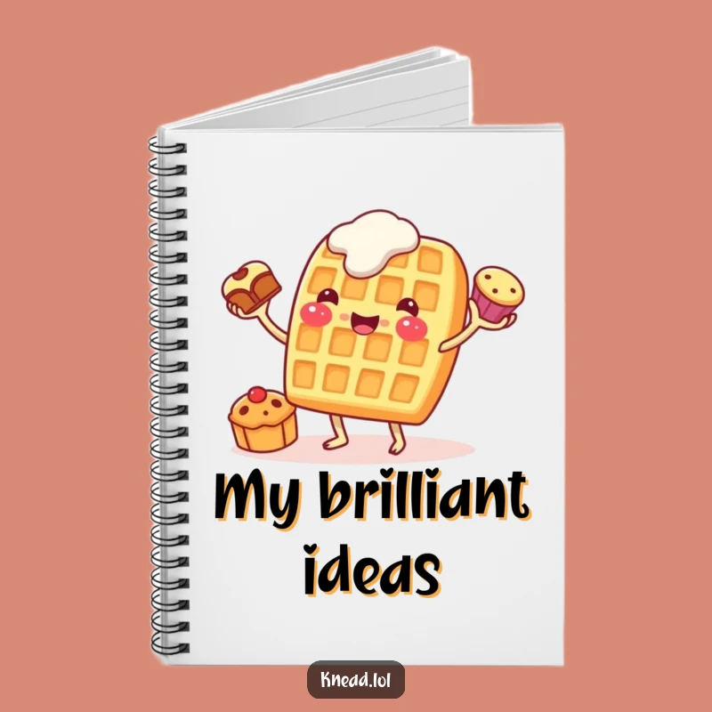 Funny Waffle Juggling Notebook: Jot Down Cheerful Ideas, Perfect Foodie Gift!