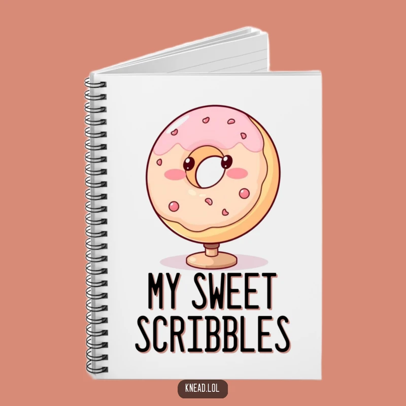 Funny Spinning Donut Notebook - Blushing Treat Journal, Ideal Funny Gift