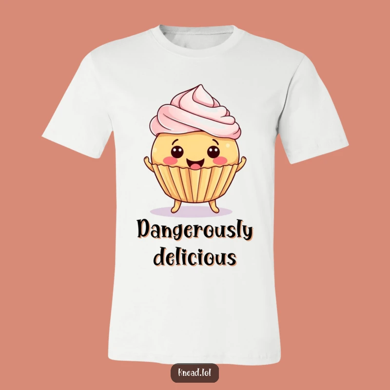 Funny Cupcake Jiggle T-Shirt: Smiling Treat Action, Hilarious Dessert Gift!