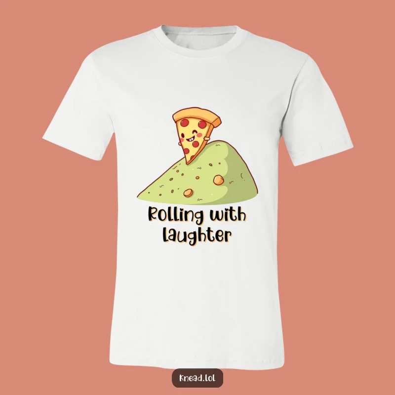 Funny Pizza Slice T-Shirt: Rolling Downhill Design, Hilarious Gift for Foodies