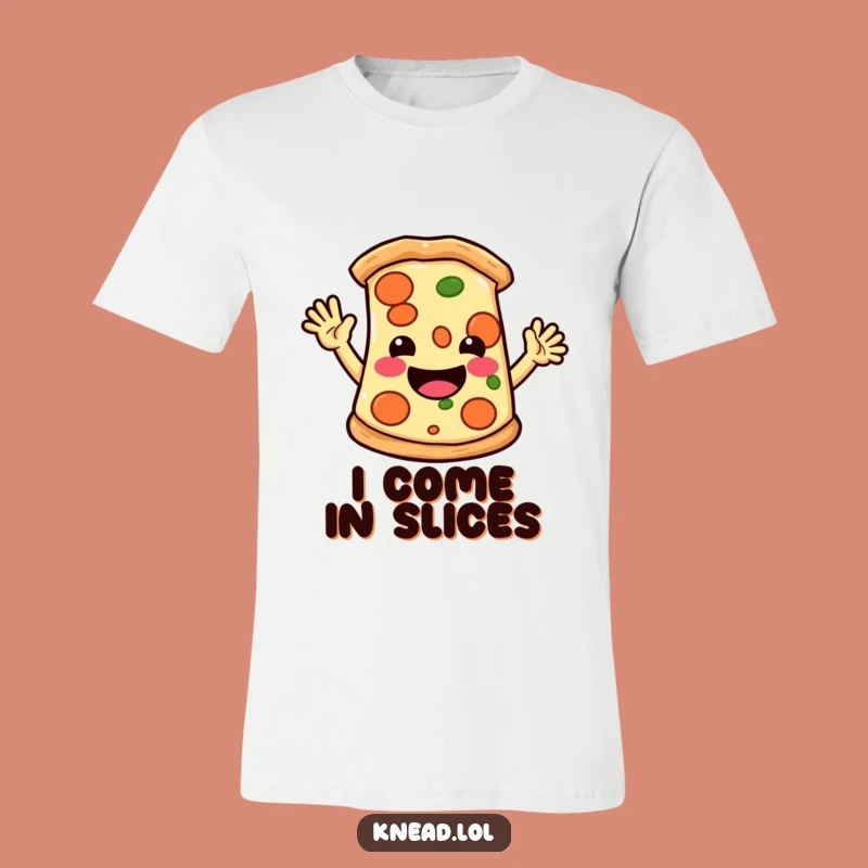 Funny Pizza Slice T-Shirt: Waving Hello Character, Hilarious Foodie Wear
