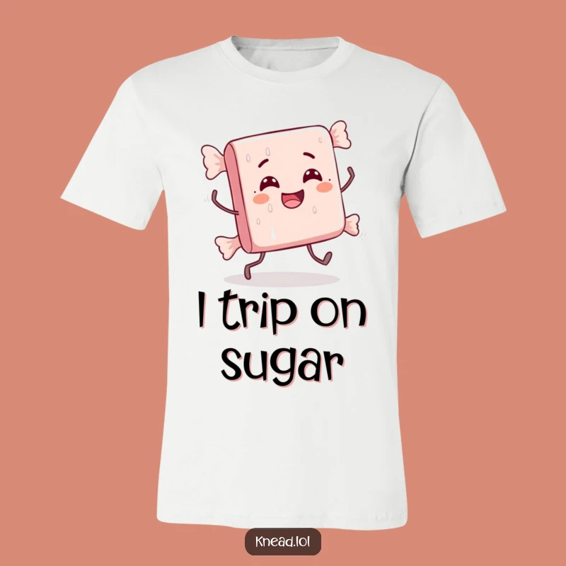 Funny Candy Bar T-Shirt: Stumbling Character, Hilarious Sweet Wear