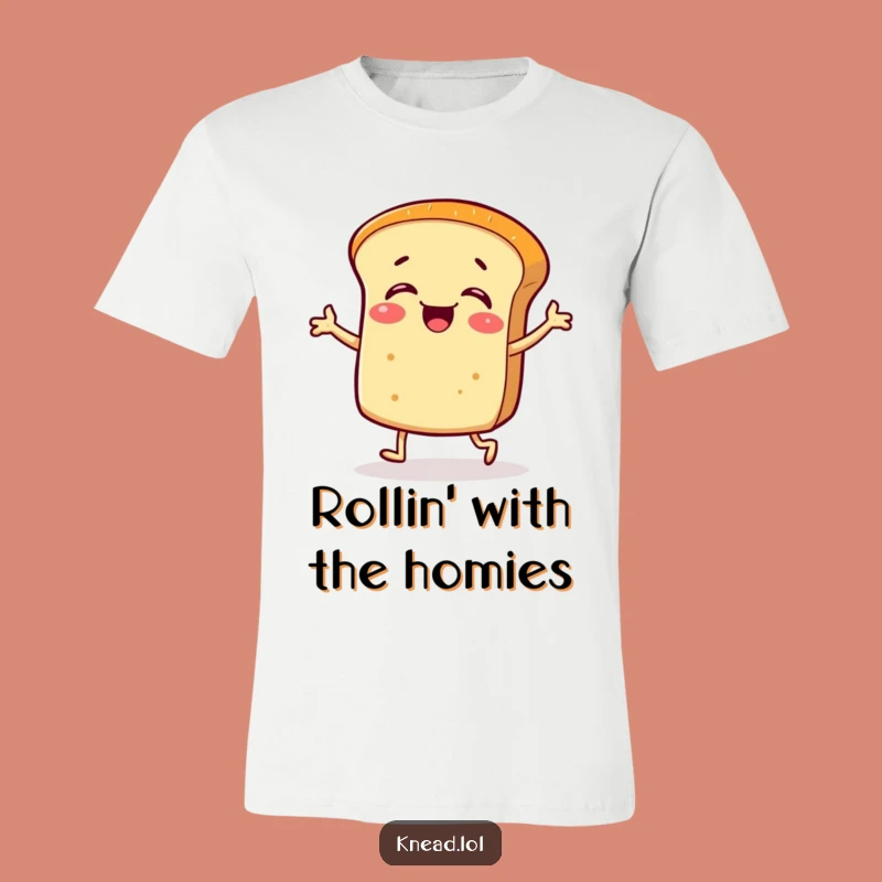 Funny Bread Roll T-Shirt: Giggling Jigging Character, Hilarious Foodie Wear