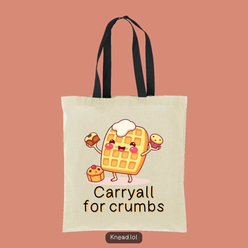 Funny Waffle Juggling Tote Bag: Carry Your Breakfast Fun, Perfect Practical Gift!